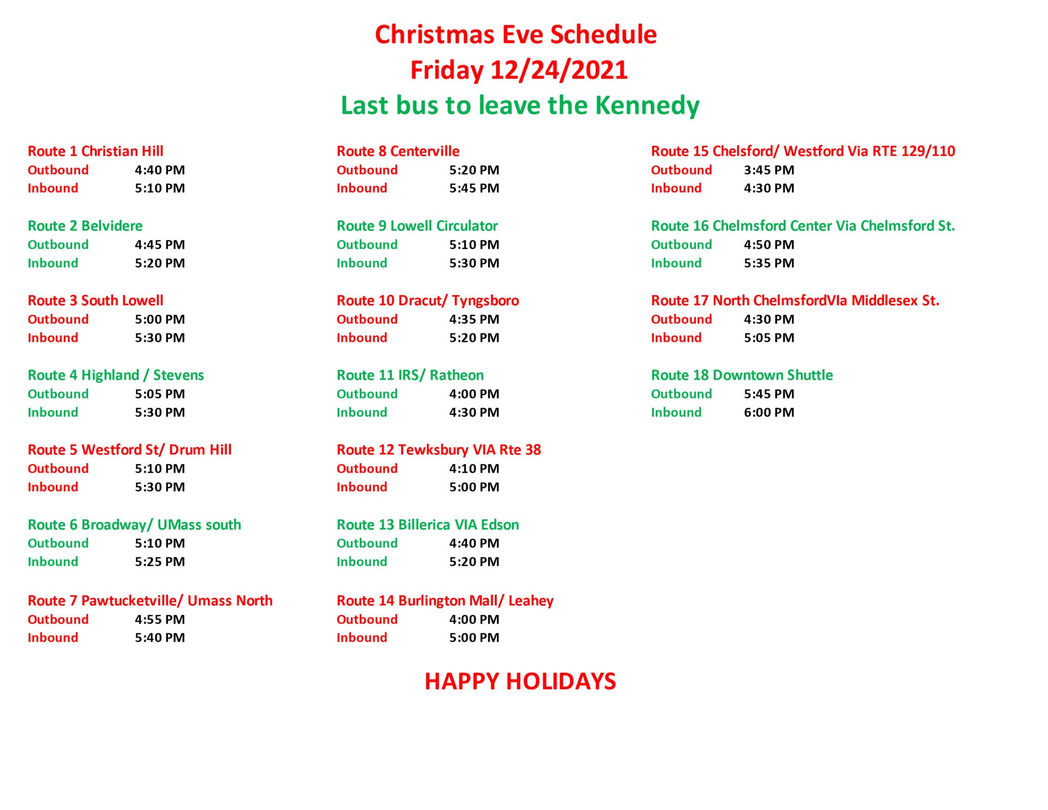 LRTA Bus Service On Christmas Eve Friday Dec 24 Will Run Until 6 00