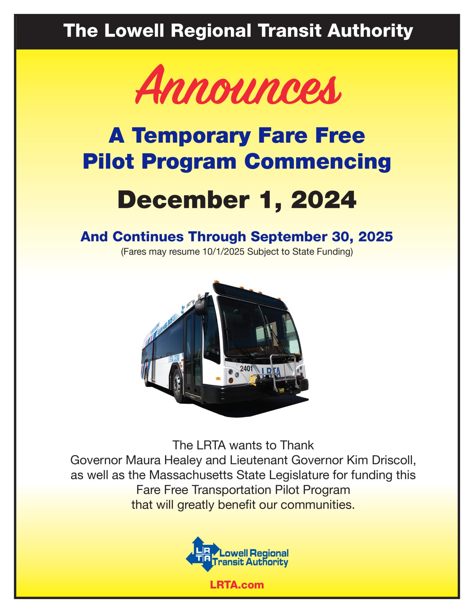 The LRTA Announces A Temporary Fare Free Pilot Program Commencing ...